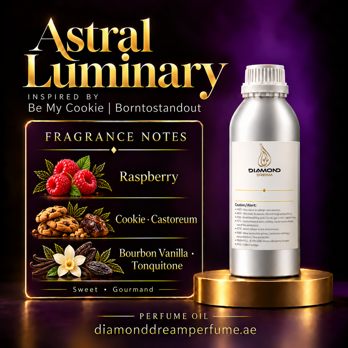 Astral Luminary perfume oil — inspired by Be My Cookie | Borntostandout; notes: Raspberry; Cookie · Castoreum; Bourbon Vanilla · Tonquitone.