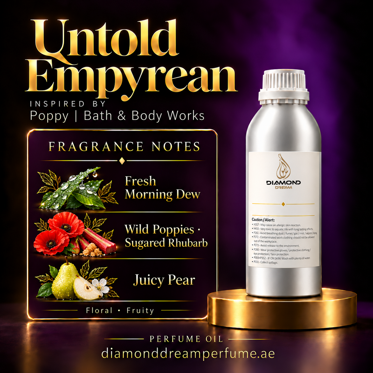 Untold Empyrean perfume oil — inspired by Poppy | Bath & Body Works; notes: Fresh Morning Dew; Wild Poppies · Sugared Rhubarb; Juicy Pear.