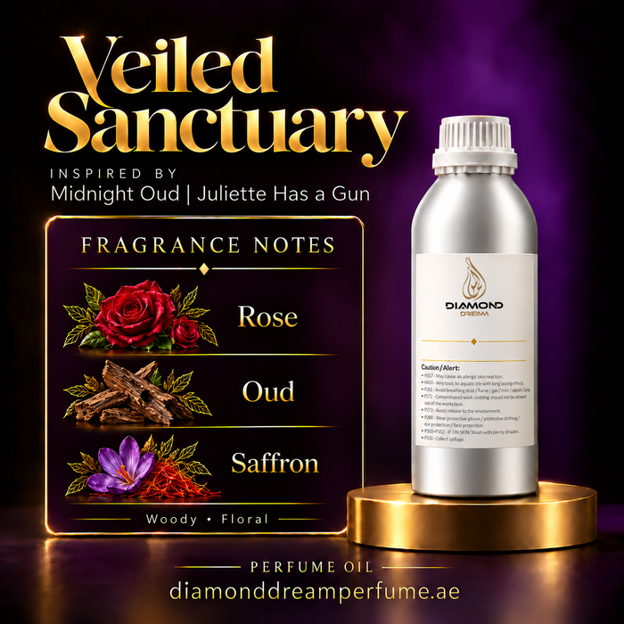 Veiled Sanctuary perfume oil — inspired by Midnight Oud | Juliette Has a Gun; notes: Rose; Oud; Saffron.