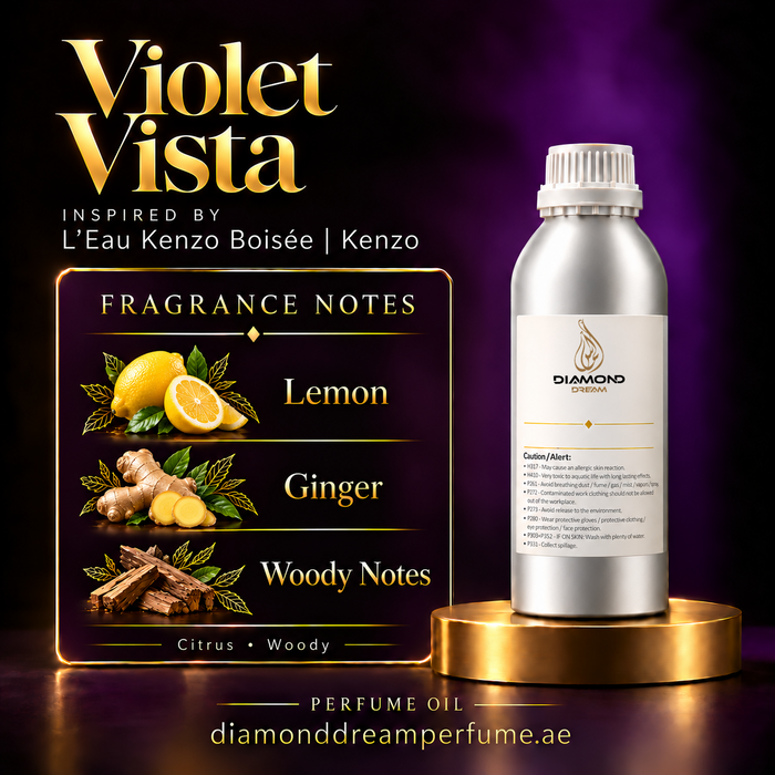Violet Vista perfume oil — inspired by L’Eau Kenzo Boisée | Kenzo; notes: Lemon; Ginger; Woody Notes.