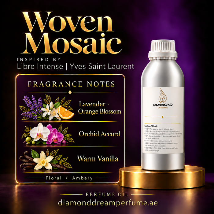 Woven Mosaic perfume oil — inspired by Libre Intense | Yves Saint Laurent; notes: Lavender · Orange Blossom; Orchid Accord; Warm Vanilla.